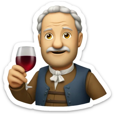 Zwerg mit wein sticker