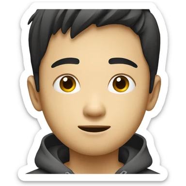 asian boy watching movie sticker