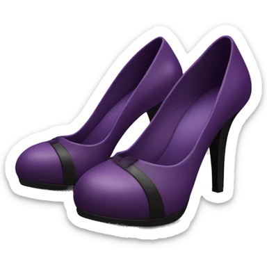 Realistic pair of plum purple and black closed toe high high heel sticker
