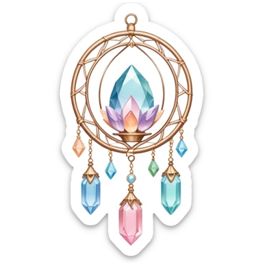 Pastel warm-colored romantic lush beautiful pretty hanging crystal-catcher aesthetic sticker