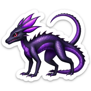 Shiny gothic Salazzle-Salandit-Umbreon-Fakémon-hybrid-creature (full body) 4 legs sticker