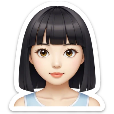 i was born in 1997. A 27 year old taiwanese girl now with see-through blunt bangs, hair is longer than shoulder level. An INFJ with slight smile and hidden double eyelid.  sticker