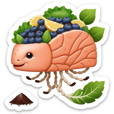 brain surrounded by healthy lifestyle choices, exercising, salmon, dark chocolate, blueberries, seeds, leafy greens . brain booster sticker
