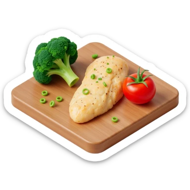 Meal broccoli chicken and tomato  sticker
