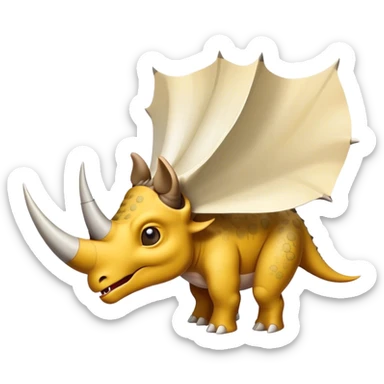papers pierced with triceratops horn sticker