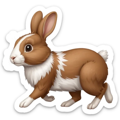 High resolution of a running farm rabbit sticker