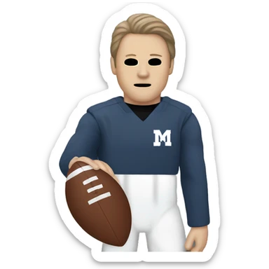 Michael Myers holding a football sticker