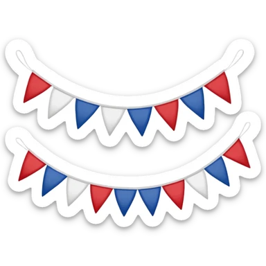 Red white and blue patriotic bunting sticker