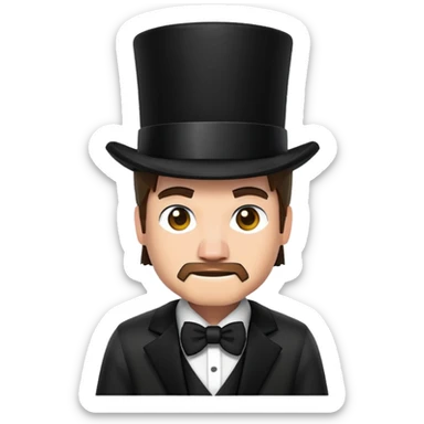 steve from minecraft with a top hat please sticker