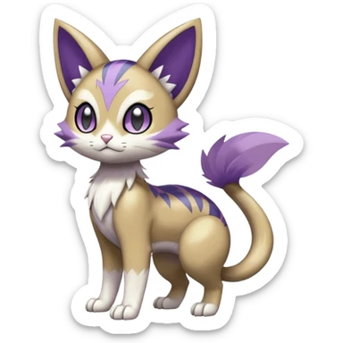 Meloetta-Purrloin-Gatomon-Trico-Pokémon-Fakémon-fusion-hybrid-creature sticker