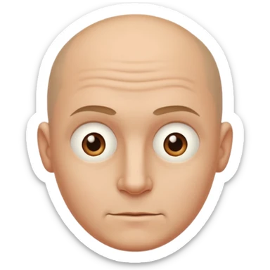 Generate a sarcastic emoji or sticker in a minimal flat-design style.  
The emoji should display a confident “nah, not today” attitude:  
- raised eyebrow  
- slight smirk  
- subtle eye-roll or side glance  
- rounded man face, without hair, ears sticker