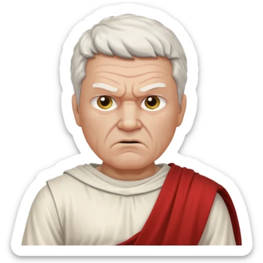 Angry older white male Italian angel no real face sticker