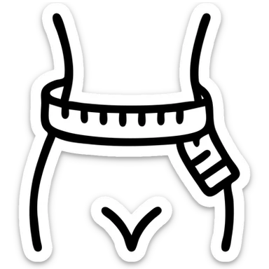tape measure icon wrapped around a waist, playful and friendly, visually distinct, no text sticker