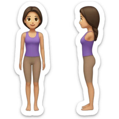Latina girl brunette hair in Tadasana yoga sticker