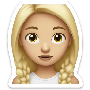 a girl holding with big eyes and dark circles under  sticker