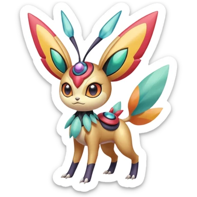 Meloetta-Victini-Genesect-Vikavolt-Venonat-fusion sticker