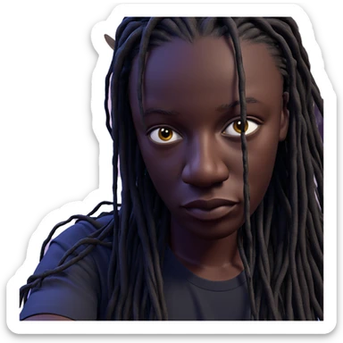 dark-skinned male with dreadlocks sticker
