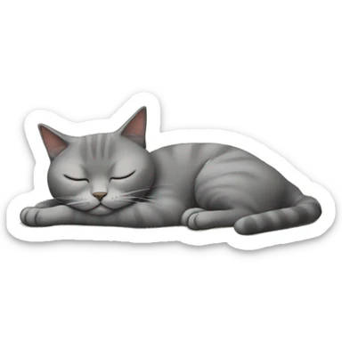 Sleeping British short haired cat on a couch sticker