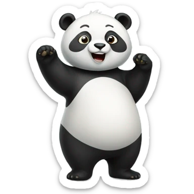 Panda holding a sign that says yay sticker