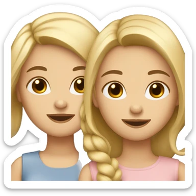 Three girls (one blonde and two brunettes ) They're friends. sticker