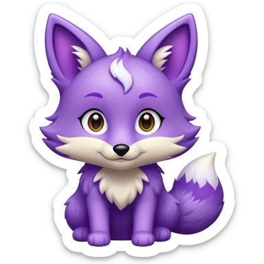 glitter purple and cian fox sticker