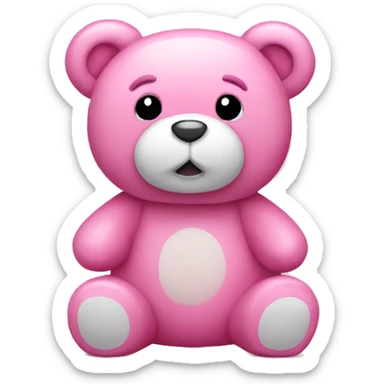 Pink teddy bear sticker