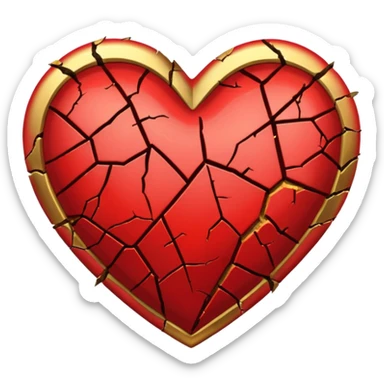 Make a red heart with cracks in it. Make the cracks filled with gold sticker