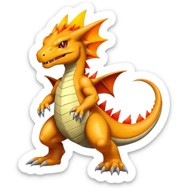  Cool Edgy Shiny Futuristic Ethereal Legendary Greymon-Digimon-Charizard-Agumon-Charmeleon-Reptile full body sticker