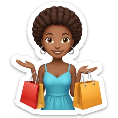 black girl holding shopping bags  sticker