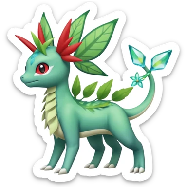 Shaymin-Vaporeon-Sceptile-Flygon-Meloetta-Pokémon-Fakémon-fusion, full body sticker