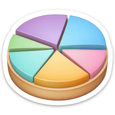 i need a 3d pie chart with diffrent pastel shade slices sticker