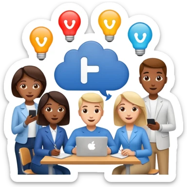 group of people ultimately creating a social media agency sticker