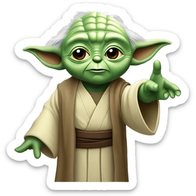 Master Yoda raises his hand in greeting and says his famous line, “May the force be with you.” sticker