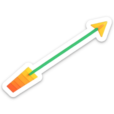 arrow with speed motion lines sticker