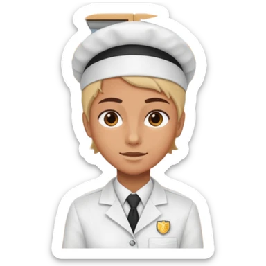 hazme una persona atendiendo en un comedor universitario detras de una vitrina sticker