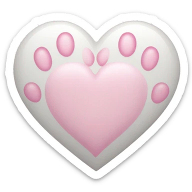 White heart with small pink paw prints on it sticker
