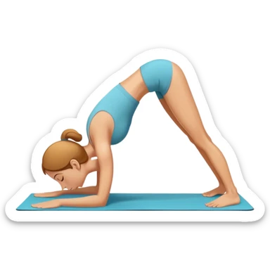 white lady doing downward dog sticker