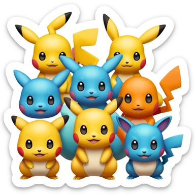 pokemnans being nice to each other sticker