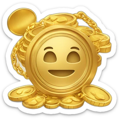 many gold coin and jewelery in a tresors sticker