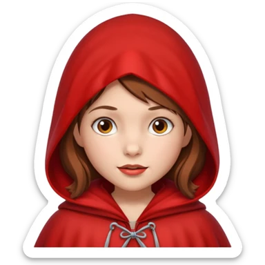 little red riding hood with brown hair 10 years old girl sticker
