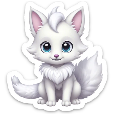 Kawaii bright fantasy ethereal anthro fursona Fakemon with tufted tail  sticker