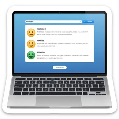 laptop emoji with website screen showing bio section, project highlights, and links sticker