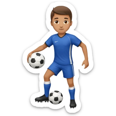 a guy with soccer equipment and a soccer ball ready for a pickup game sticker