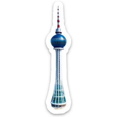 ​Cinematic Realistic N Seoul Tower, depicted in brilliant daylight as a slender, single-column tower rising from a modern cityscape, crowned by a sleek cylindrical observation deck offering panoramic views over Seoul, with crisp glass and steel surfaces reflecting clear blue skies and subtle architectural details that capture its futuristic elegance, sticker