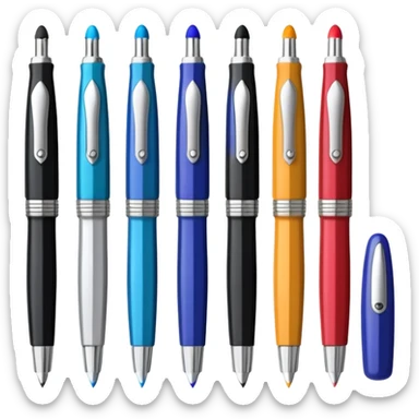 A row of fountain pens sticker