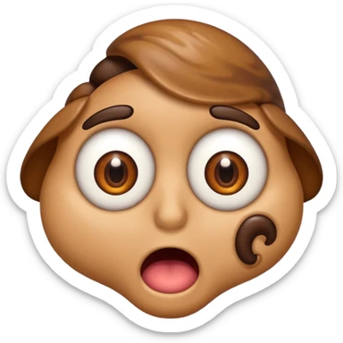 Shocked emoji with poop in his eyes sticker