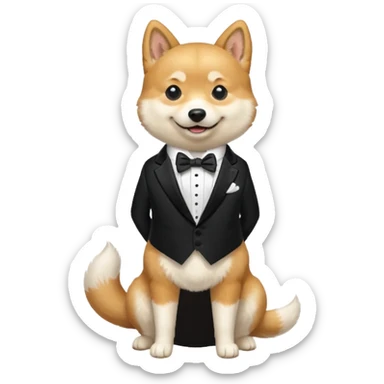 doge dog in a tuxedo sticker