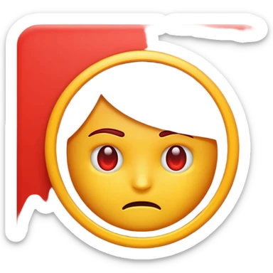 Urgent red alert emoji, glowing red, strong contrast, simple emoji design. sticker