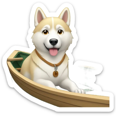 a light dorée  Husky in a boat  sticker