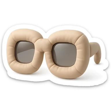 cushion style sunglasses, plush and rounded, cute sticker